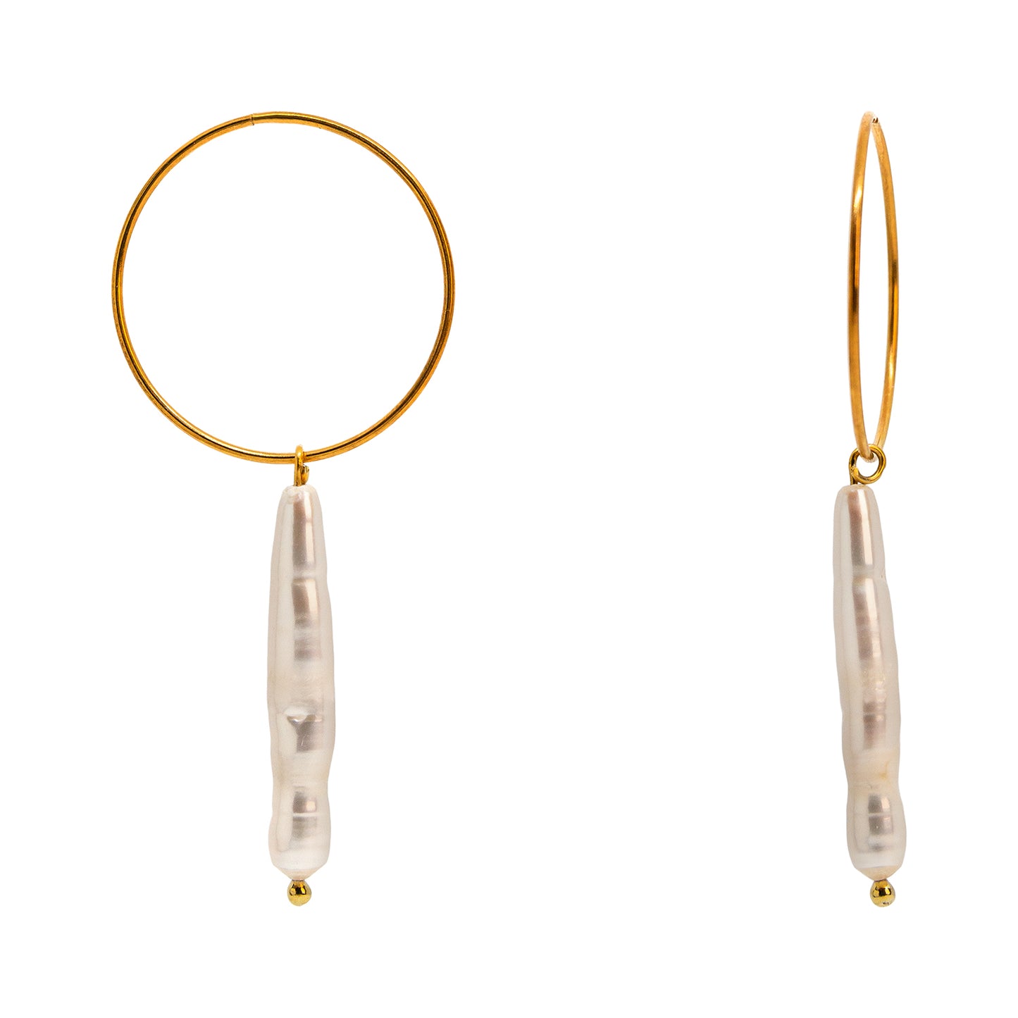 Cercei hoops/perla din argint 925 – bijuterie statement designer | THE OTHER